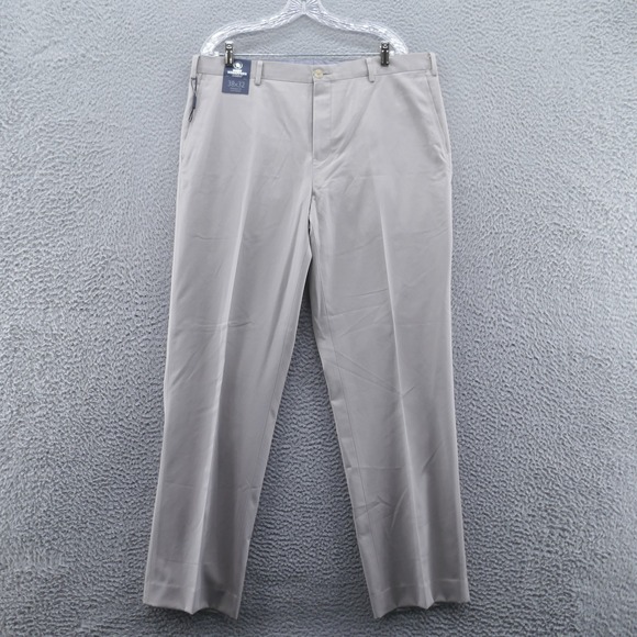 Hart Schaffner Marx Mens Flat Front Pants‎ 38x32 Gray Mid Rise Straight Leg NEW - Picture 1 of 15